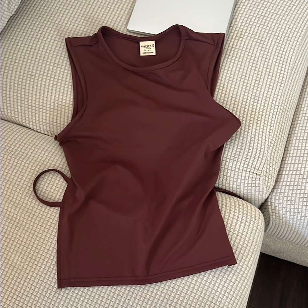 Aritzia Burgundy Muscle Tee